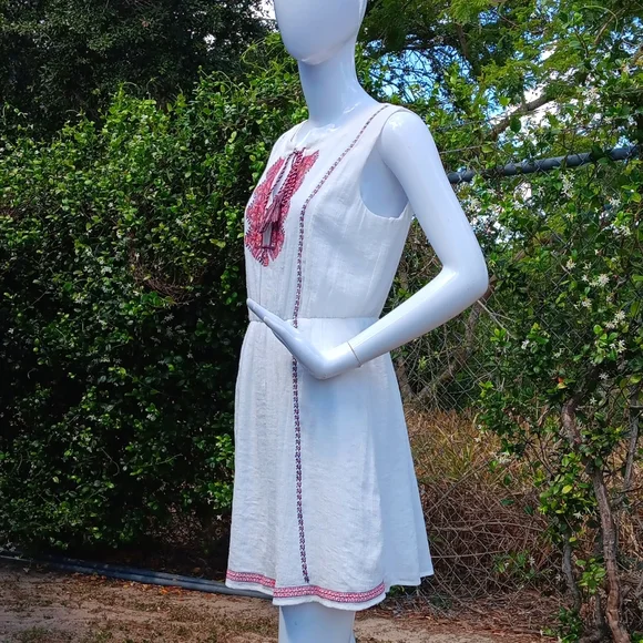 As U Wish | Dresses | As U Wish Ladies White Embroidered Plackett Summer  Dress Midi | Poshmark